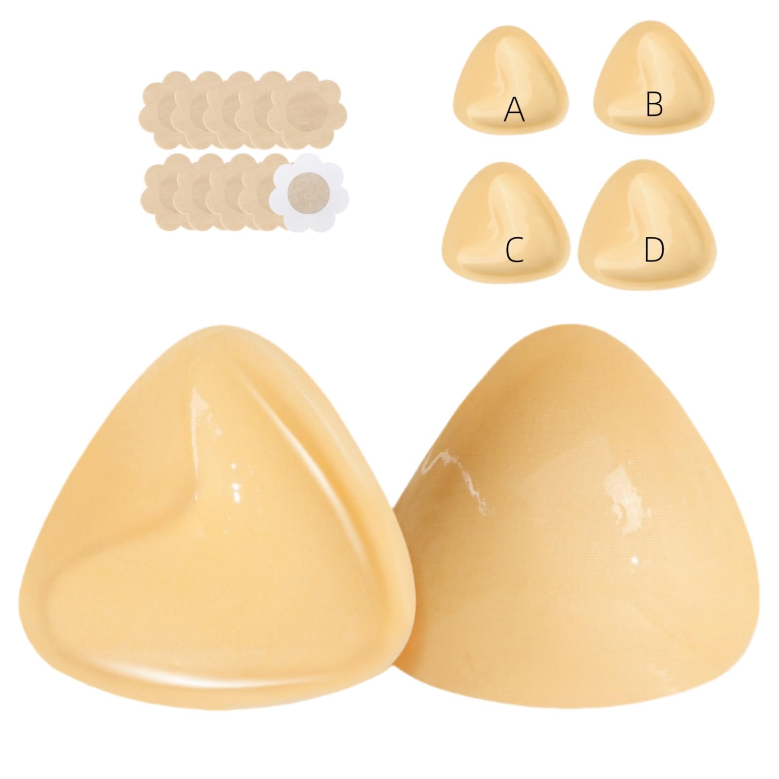 Photo 1 of Uiheex Double Sided Sticky Bra Inserts, Reusable Push Up Adhesive Pads with Padding for Bikini, Swimsuit, Sports Bra & Strapless Dresses Beige B