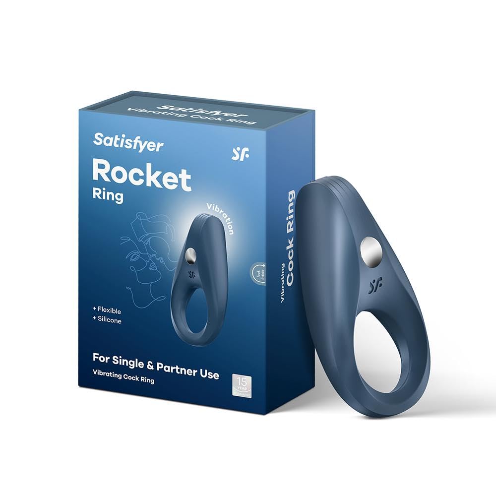 Satisfyer Rocket Cock Ring | Silicone Vibrator Penis-Ring with 10 Vibration Modes | Rechargeable Sex Toys for Men and Couples | Intense Blood Stasis Effect for Longer Erections and More Pleasure