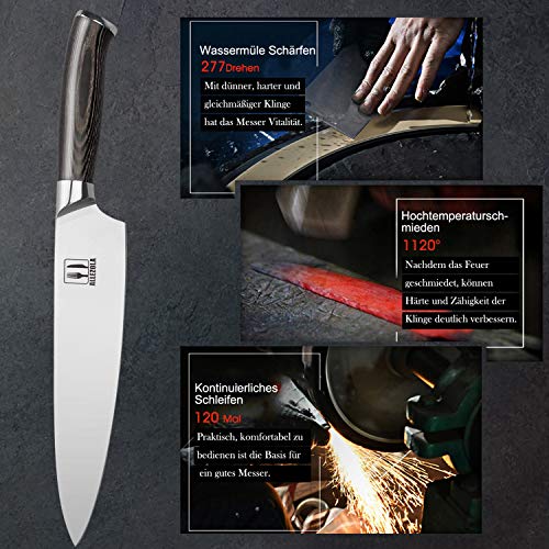Kitchen Knife Allezola Professional Chef Knife 8 inch German High Carbon Stainless Kitchen