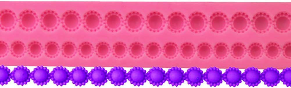 Moolila Long Strip Pearl Necklace Button Edging Mould DIY Molds Cake Molds Tools Cake Chocolate Jelly Decorating Pudding Molds