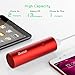 Portable Charger, (Ultra-Compact)(Aluminum)(Travel) BONAI 5000mAh Power Bank/External Backup Battery Pack High-Speed Output Compitable iPhone Xs Max XR 8 7 6s Plus - Red (8-Pin iPhone Cable Included)