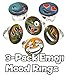 3 Pack of Emoticon Face Color Changing MOOD RINGS with Adjustable Band - Assorted Smiley Emoticon Mood Rings