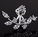 Platinum-plated Cubic Zirconia Leaf Hoop Earrings for Woman