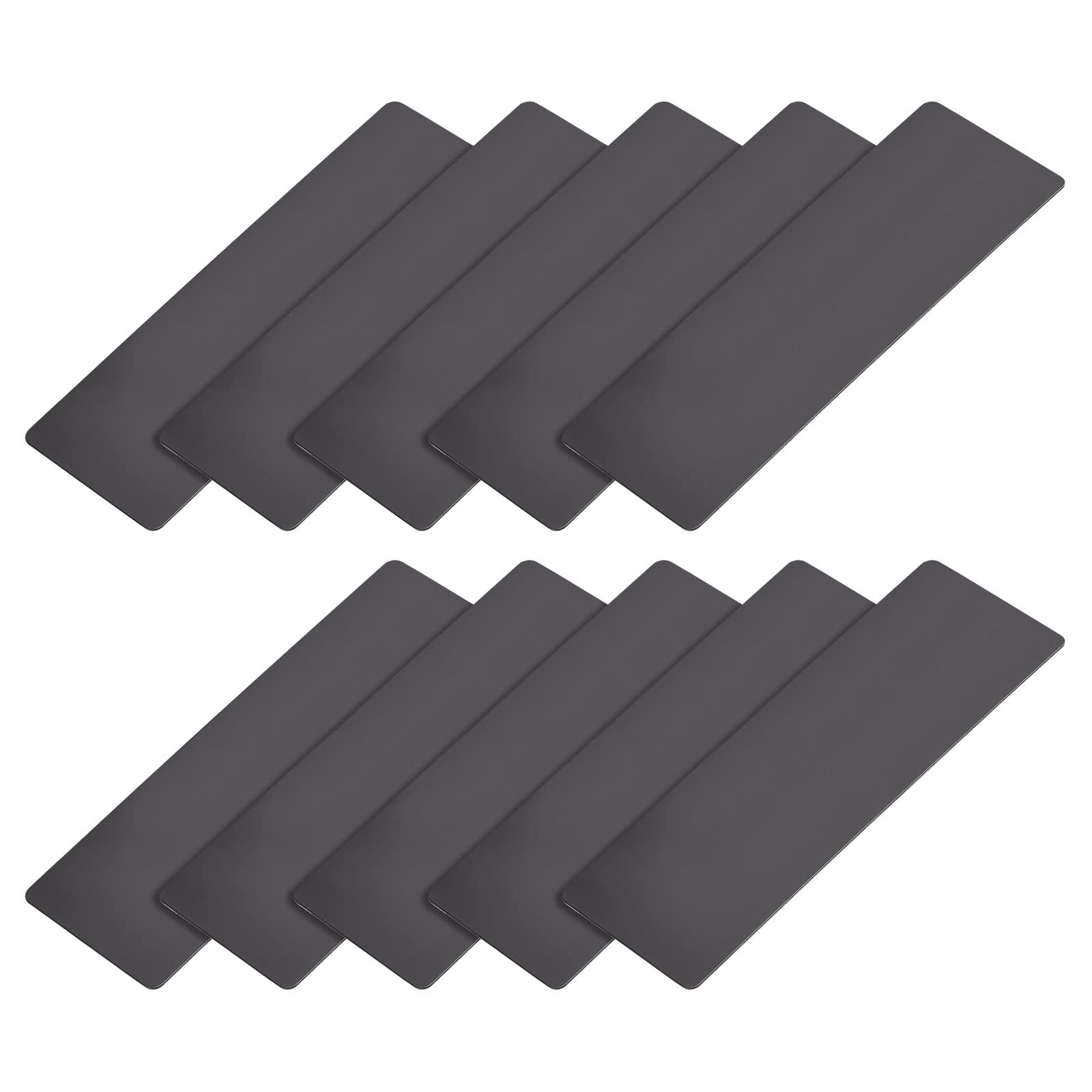 METALLIXITY Blank Metal Card (80mm x 30mm x 0.4mm) 10Pcs, Brushed 201 Stainless Steel Nameplate - for Home Indoor DIY Signage Etching, Dark Gray