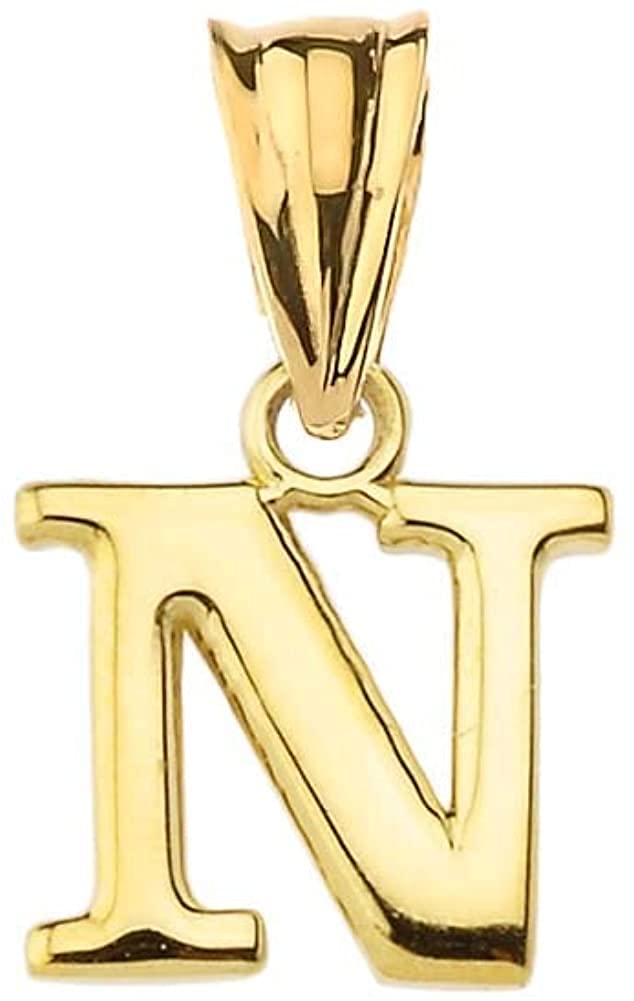 14K Yellow Gold Fine Mini Dangling Initial A-Z