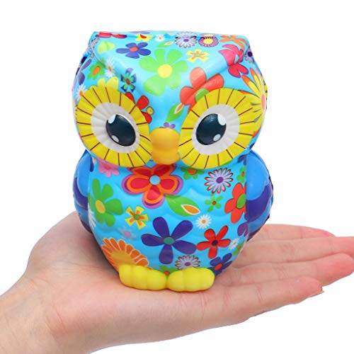 Naiflowers Mochi Squishy Toys, Kawaii Animal Owl Stress Relief Toys Jumbo Funny Cartoon Doll Slow Rising Cream Scented Toy Party Favours Kids Boys Baby Birthday Gift (Multicolor) - Thumbnail 3