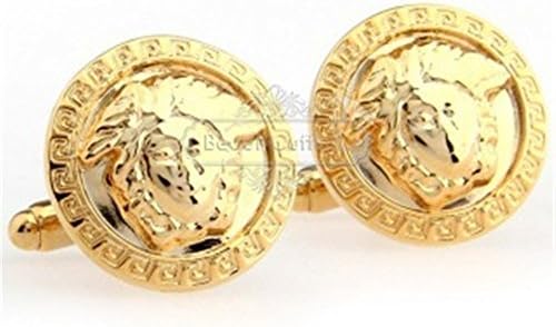 Tiny Susie personlized gold medusa pattern enamel stainless steel brass shirt blouse cufflinks cuff links