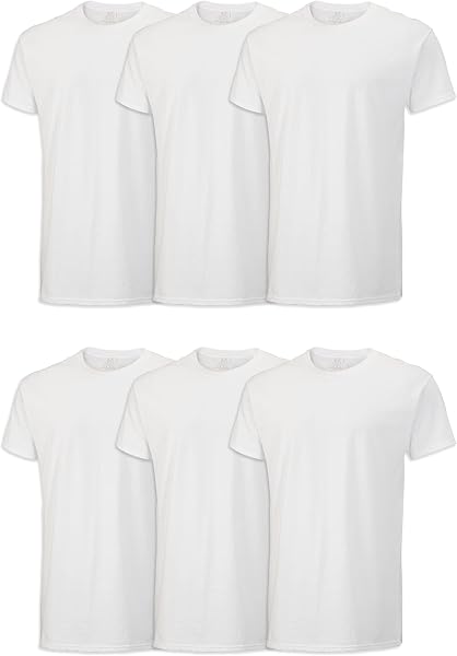 Fruit of The Loom Men's Crew Tee Undershirts, Moisture Wicking & Tag Free, Also Available in Big & Tall