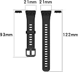EasyULT Replacement Strap for Huawei Band 7 6 Honor Band 6 Black Silicone Soft view 2