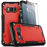 Zizo Proton 2.0 Series Compatible with Samsung Galaxy S8 Plus Case Military Grade Drop Tested with Tempered Glass Screen Protector Black RED