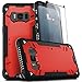 Zizo Proton 2.0 Series Compatible with Samsung Galaxy S8 Plus Case Military Grade Drop Tested with Tempered Glass Screen Protector Black RED