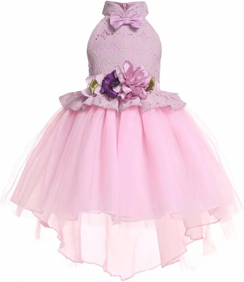 Girls Sleeveless Ice Cream Print Round Neck Cotton Party Dresses 3-8Years