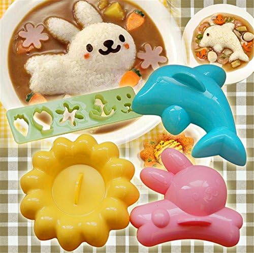 Lucky Beth Baby Sandwich Egg Sushi Rice Mold Kitchen DIY Cookie Cutter Mold,Set of Four