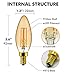 Emotionlite LED Light Bulbs, Dimmable Candelabra Bulbs, E12 Base, Amber Yellowish, Chandelier Light, Ceiling Fan Bulb, 40W Equivalent, 4W, 2200K, 300LM, 6 Pack
