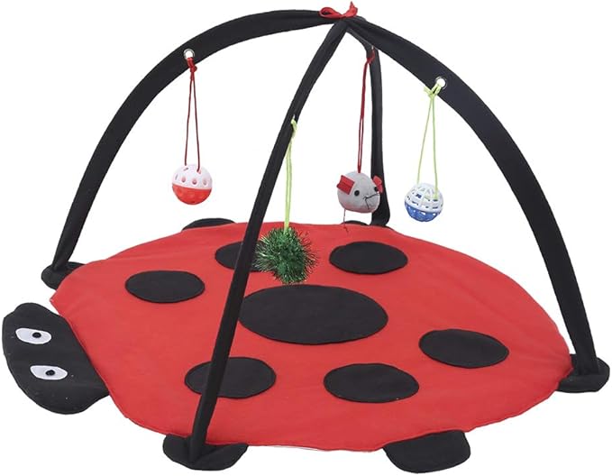 Keyohome Cat Play Mat, Foldable Cat Tent Toy Activity Center Multi