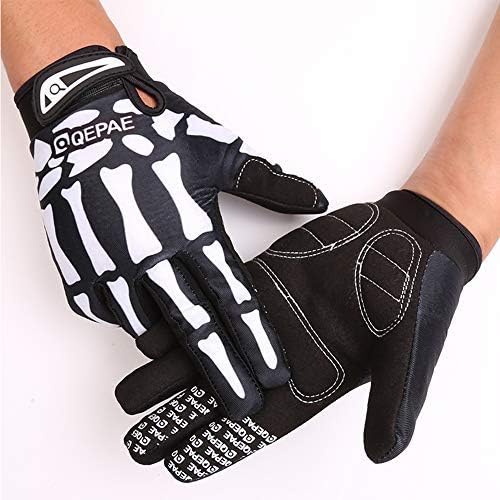 LERWAY VTT Vélo Plein Doigt Gants de Vélo Chaud Moto Sports de Plein Air Vélo Monster Gants Squelette (Taille M)