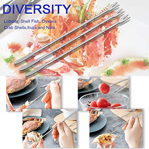 14 Piece Seafood Tools Set, Angela&Alex Nutcracker Crab Leg Crackers Kits Opener Shellfish Kitchen Accessories (6 Forks + 2 Crab Crackers + 6 Lobster Shellers)