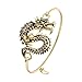 SENFAI Dragon Hook Open Bangle Bracelet Crystal Jewelry 3 tone