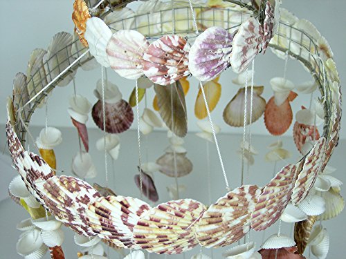 Sea-Shell-Mobile-Wind-Chime-Natural-Spiral-Shaped-Nautical-Beach-Decor-46H