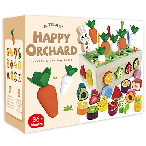 Wooden Farm Carrots Harvest Toddler Montessori Toys for 3 4 5 Year Old