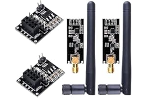 Mautacly 2Pcs NRF24L01+PA+LNA Transceiver Module with SMA Antenna 2.4 GHz 1100M + NRF24L01 Wireless Module for