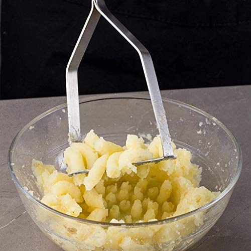 Transser- Potato Masher, Stainless Steel Potato Ricer, Food Preparation Utensil Mash Potatoes, Fruits and Vegetables, Stainless Steel,Non-Stick, Large Press Plate, Easy to Use