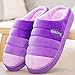 WILLIAM&KATE Men's and Women's Indoor Memory Foam Slippers Plush Lining Anti-Skid House Shoes (40-41/8.5-9.5 B(m) US, Purple)