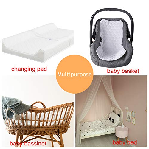 3Pcs Bamboo Waterproof Changing Pad Liners - Extra Large 27" X 13" Thicker Soft Diaper Liners Portable Waterproof Changing Mat for Infant Diaper Changing Table Pad (White(27" X 13"))