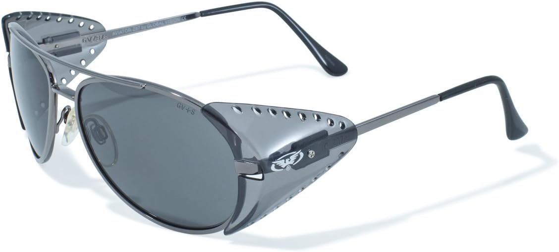 Global Vision Eyewear Aviator Z87 Series Sunglasses with Gloss Silver