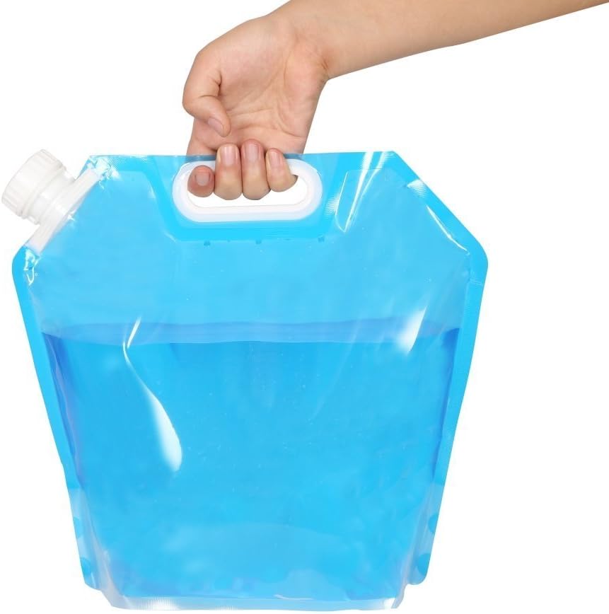 ONEK 5 Liters Collapsible Water Container, Foldable Food Grade Plastic Carrier, Outdoor Sports Water Tank