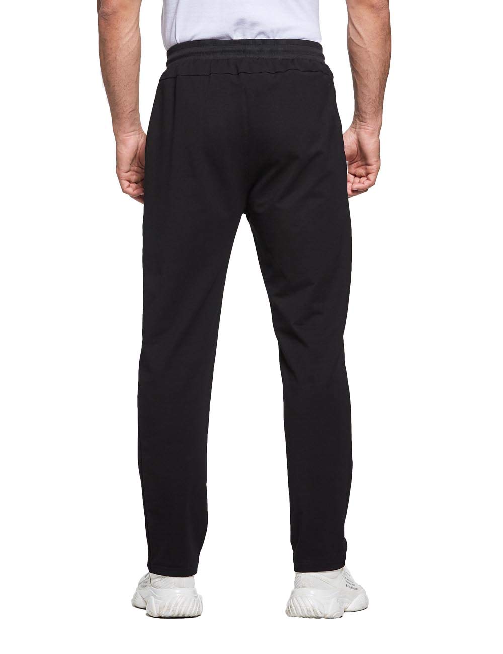 Tansozer Jogginghose Herren Baumwolle Trainingshose Sweatpants Männer Sporthose Herren Lang Fitness Hosen Herren Reissverschluss Taschen Ohne Bündchen Trackpants Schwarz XL 2