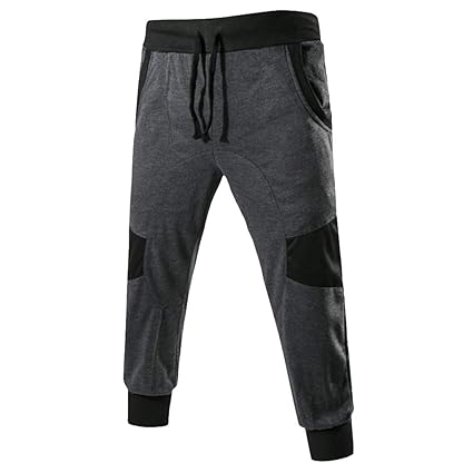 Sporthosen Männer GreatestPAK Mode Herren verlieren Jogginghose Freizeithosen Nähen dehnbar Gürtel Hose