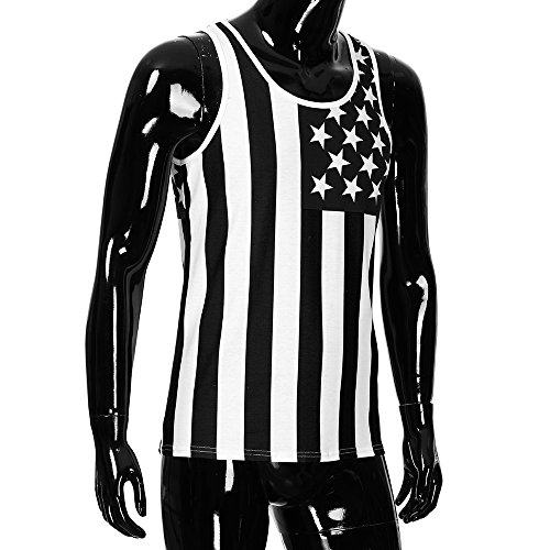 Mens Skull 3D Graphic Printed Slim Tank Top Cool Muscle Sveless Tees Workout US Flag Shirt Blouse Vest