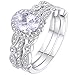 Newshe Jewellery Engagement Sets AAAAA Cz Wedding Rings for Women 925 Sterling Silver 3pcs Round White Size 4-13