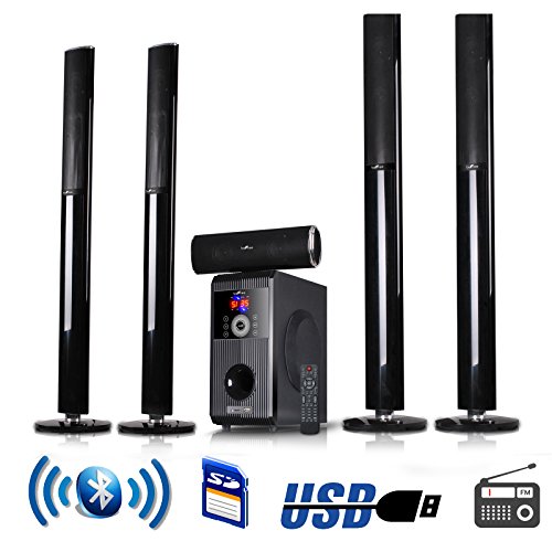 beFree Sound 5.1 Channel Surround Sound Bluetooth Speaker System – 1 Year Direct Manufacturer Warranty