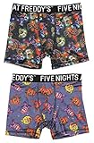 Five Nights at Freddy's Action Underwear 2 Pack Boys Boxer Briefs (Medium, 8)