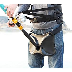 Fedye Canne à Peche Ceinture De Taille Soutien Rembourré Ceinture Réglable Harnais Pour La Pêche En Haute Mer