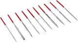 QWORK Needle File Set 3x140mm Diamond Mini Modelling Files 10Pcs view 2