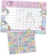 Paper Projects Magical Unicorns Reward Chart Sparkly Stickers Pink Reusable view 2