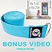 Yoga Strap Best for Stretching - 6 Colors Instructional Video - Durable Cotton with Metal D-Ring - by FitLifestyleCo
