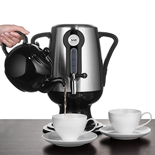 SAKI Electric Samovar 120 V, 3.2 L Stainless Steel Tea Maker with