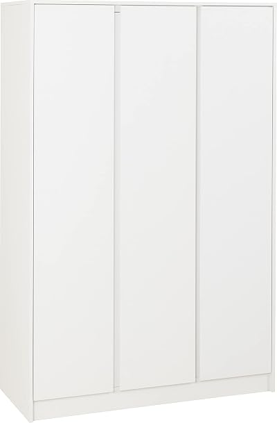 Seconique Malvern 3 Door Wardrobe White Engineered Wood 115cm Wide
