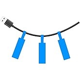 SUPVAN T50M Series Label Maker Tape, 0.98'' × 1.5'' + 1.58'' (25 × 38 + 40mm) 100 Labels/Roll Genuine Laminated Thermal Cable Label, Waterproof Oilproof Highly Adhesive Auto Detect Labels, Blue