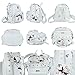 Mini Backpack for Girls Designer Rivet PU Leather Travel Bags Womens (White)
