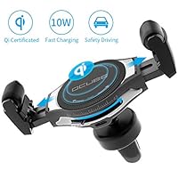 Wireless Car Charger, OCUBE Upgraded Roller Buckle Air Vent Phone Holder with Qi Wireless Fast Charging for iPhone Xs Max/X/8/8 Plus, Samsung Galaxy Note 9/S9/S9+/S8/S8+ and More -Black