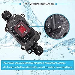 Hmknana IP67 Waterproof Inline Cord Switch 12V DC