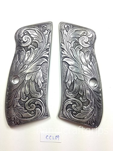 New Grips Cz75 Cz85 CZ 75 85 Grips Cz 75/85 Compact Size Handmade CZ P-01 CZ P-06 Grips Aluminum Hand Engraved Handmade Beautiful Handcraft Special Design Grips Sport for Men Birthday Gift #CCL09