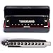 Harmonica, YINGXIANG Harmonicas, Standard Diatonic 10 Hole Blues Harp with Case, Suitable for Beginner, Key of C - Black