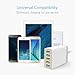USB Charger, Aonear 40W 8A 5-Port USB Charging Station with 4 Ft Detachable Power Cord, Smart Identification Technology for Apple iOS, Android & Virtually All Other USB Enabled Devices (White)