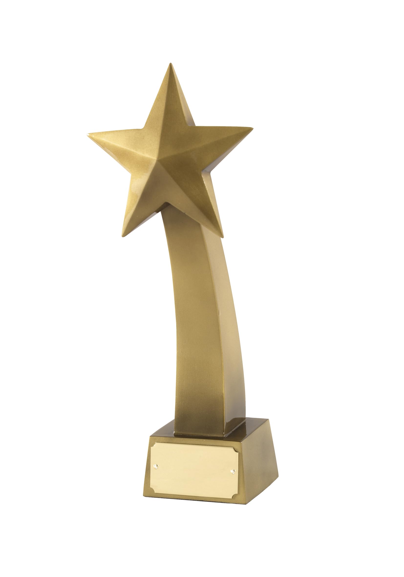 SilverTrophy: Gold Shooting Star Trophy Cup Award - Competition Winner Champion - Celebrate Success, Corporate or School Achievement, Victory, Resin, Engraving Plate Included, (26cm tall)